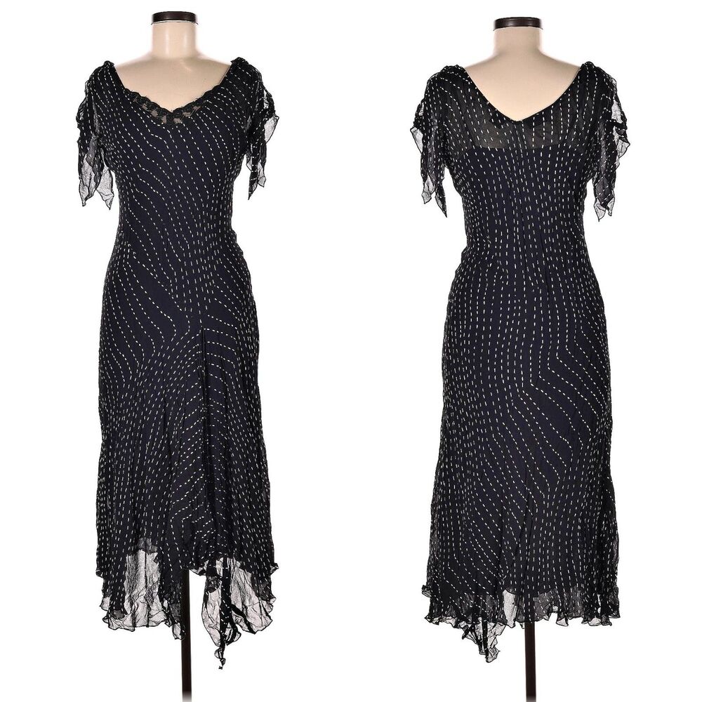 Vintage 90s Y2K Newport News Midi 2 Piece Slip Dress Whimsygoth Fairycore Size 8